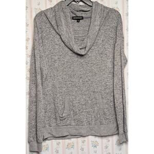 Inspired Hearts Cowl Neck Pullover Sweater WOMENS SIZE L Rayon Muff Pocket Comfy